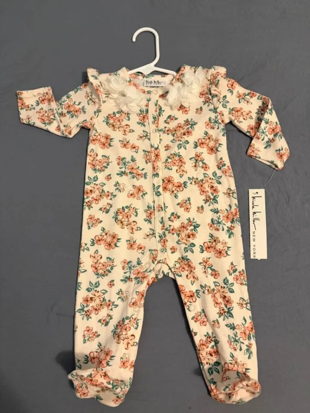 Nicole Miller Baby Girl (6-9 Months) Floral Romper NWT